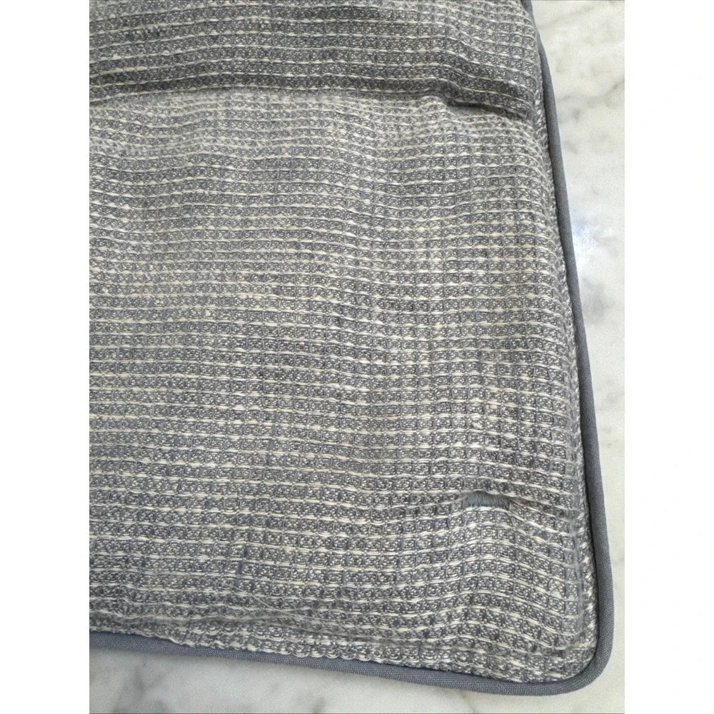 POTTERY BARN BELGIAN FLAX LINEN WAFFLE WEAVE CHAMBRAY BLUE STANDARD PILLOW SHAM